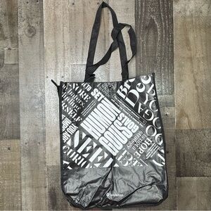 Lululemon Black Reusable Large Tote with White Logo